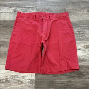 Polo Ralph Lauren Red Pink Salmon 34 Classic Fit Cotton Chino Shorts Preppy Golf